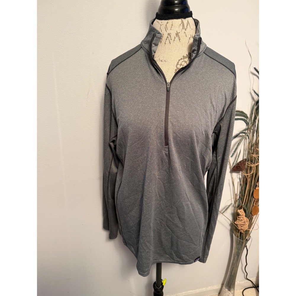 Patagonia Mens Capilene Midweight Baselayer 1/4 Zip Grey Polartec Pullover L‎